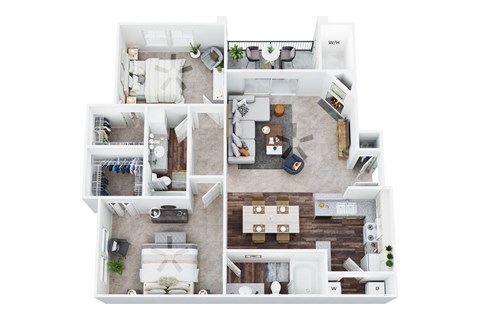 B2 floorplan at San Moritz Apartments, Las Vegas
